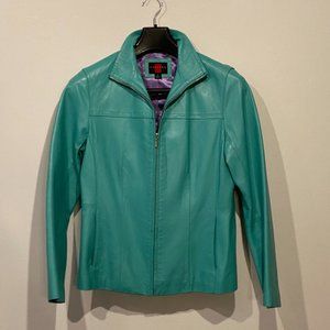 Turquoise Leather Jacket